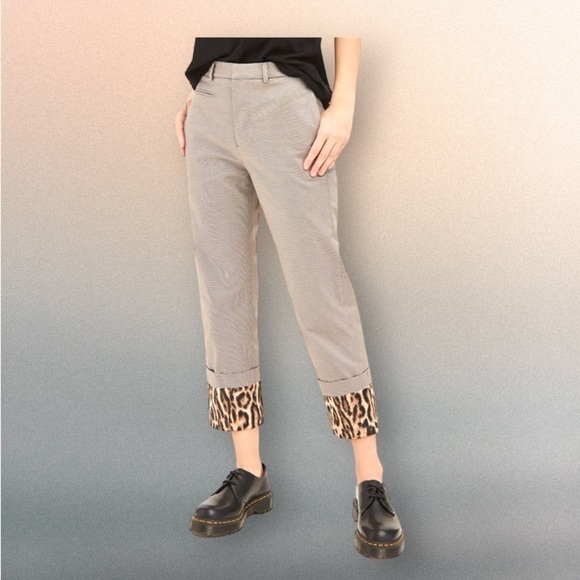 R13 Women’s Mini Houndstooth Trousers With Fold-over Cuffs - Picture 6 of 15